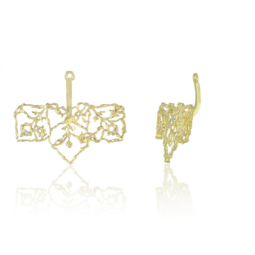 Natalie Perry Jewellery, Filigree Straight Ear Jackets in Fairtrade Gold (2)