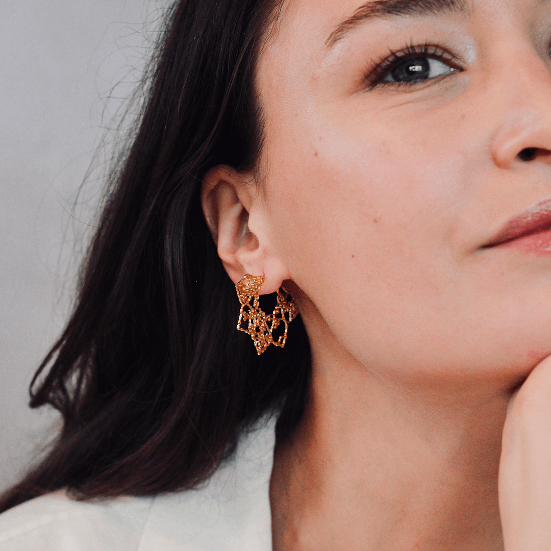 Natalie Perry Jewellery, Floral Bloom Hoop Filigree Earrings