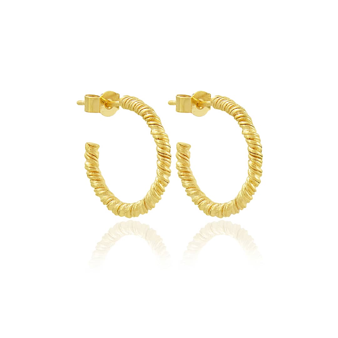 Natalie Perry Jewellery, Small Gold Organic Twist Earrings