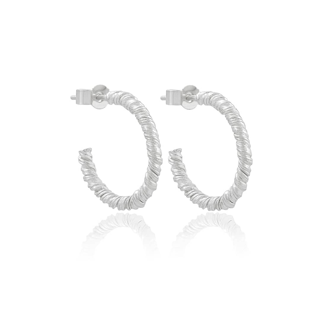 Natalie Perry Jewellery, Small Silver Organic Twist Earrings