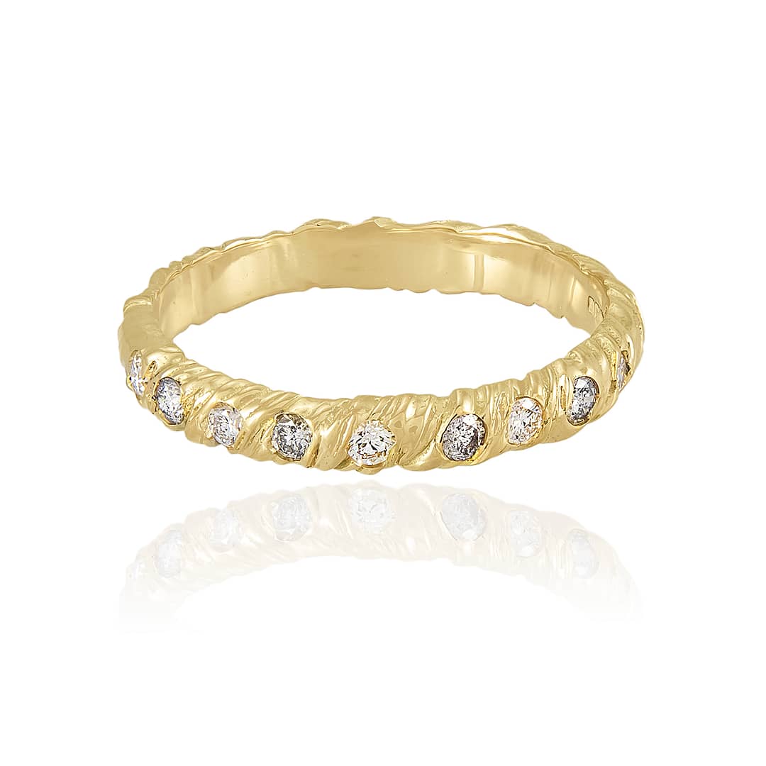 Natalie Perry Jewellery, Entwined 3mm Diamond Wedding Ring, 18ct gold