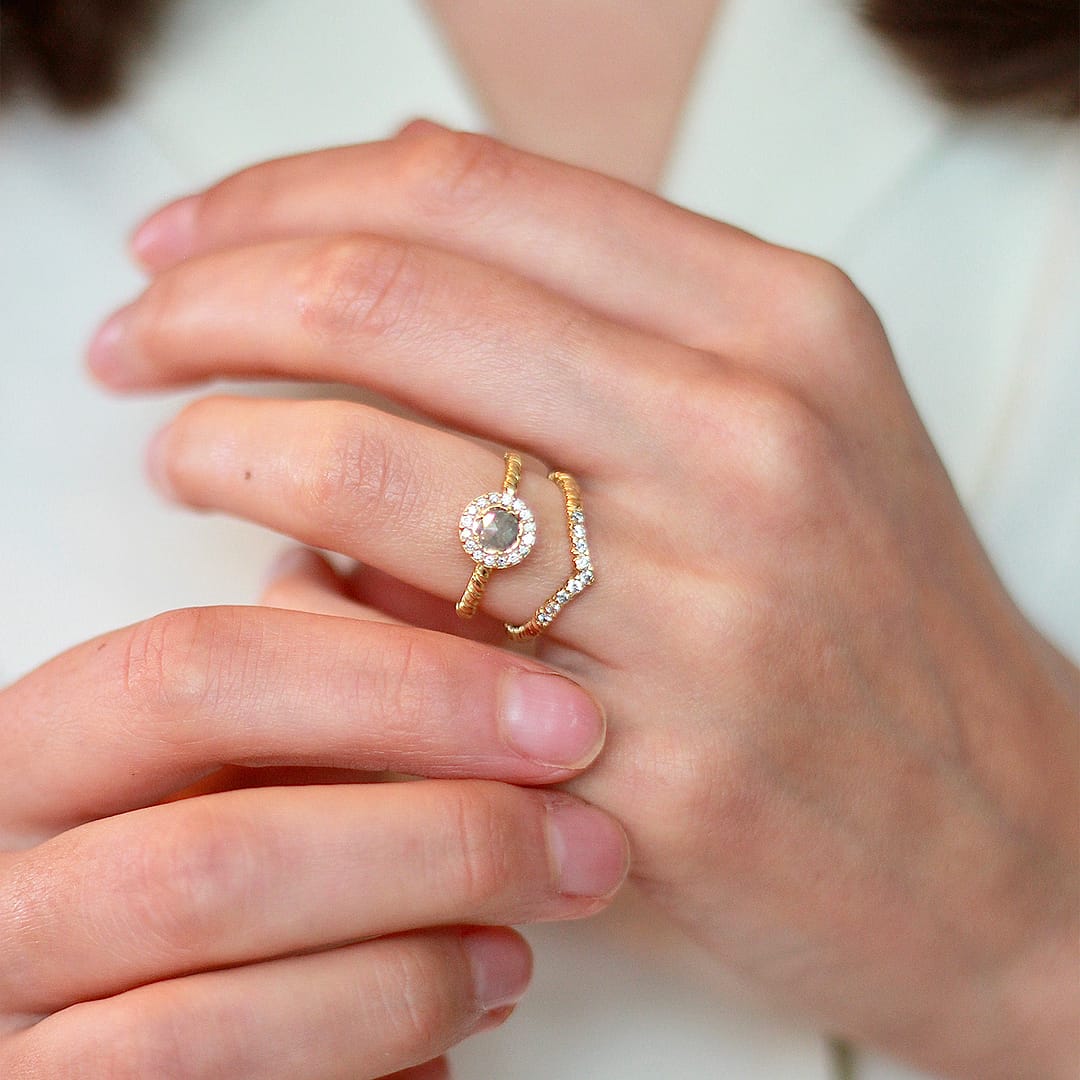 Natalie Perry Jewellery, Salt & pepper Diamond Engagement Ring