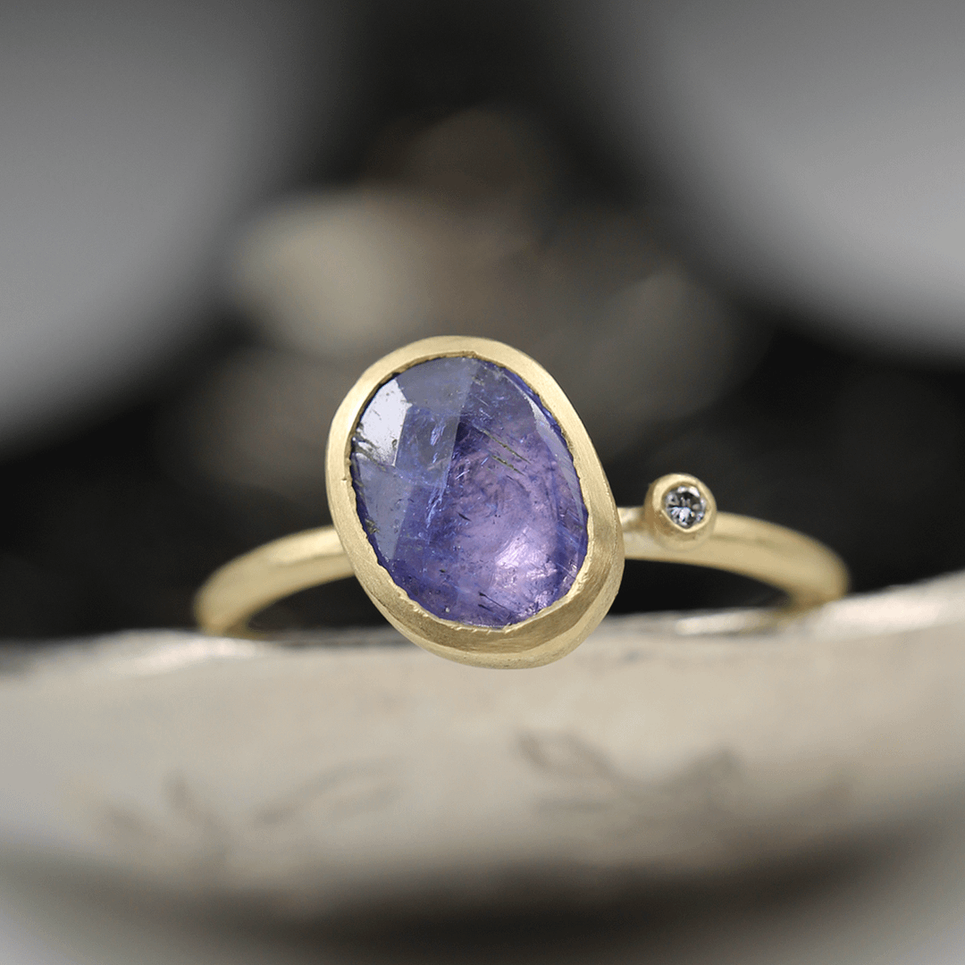 Natalie Perry Jewellery, Tanzanite Ring with Diamond
