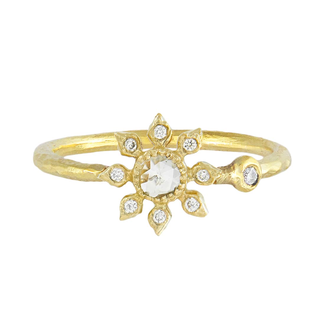 Natalie Perry Jewellery, Multi Diamond Flower Ring