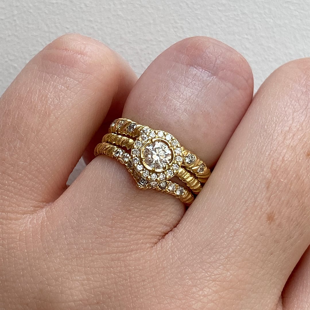 Natalie Perry Jewellery, Brilliant Cut Diamond Halo Ring