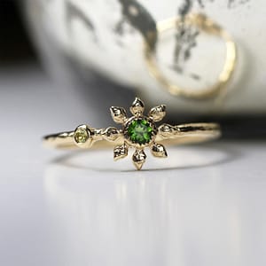 Natalie Perry, Bespoke Flower Ring personalised with mother and daughter birthstones, from £395 copy