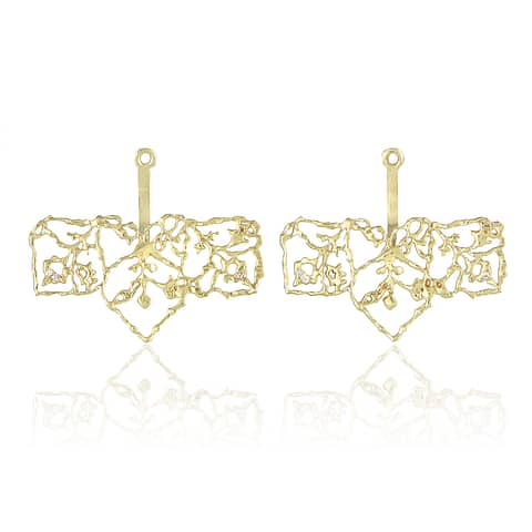 Natalie Perry Jewellery, Filigree Straight Ear Jackets in Fairtrade Gold