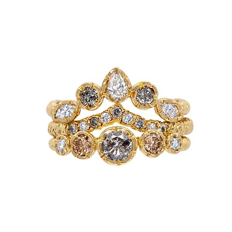 Natalie Perry Jewellery, Diamond Flower Set Bridal Stack
