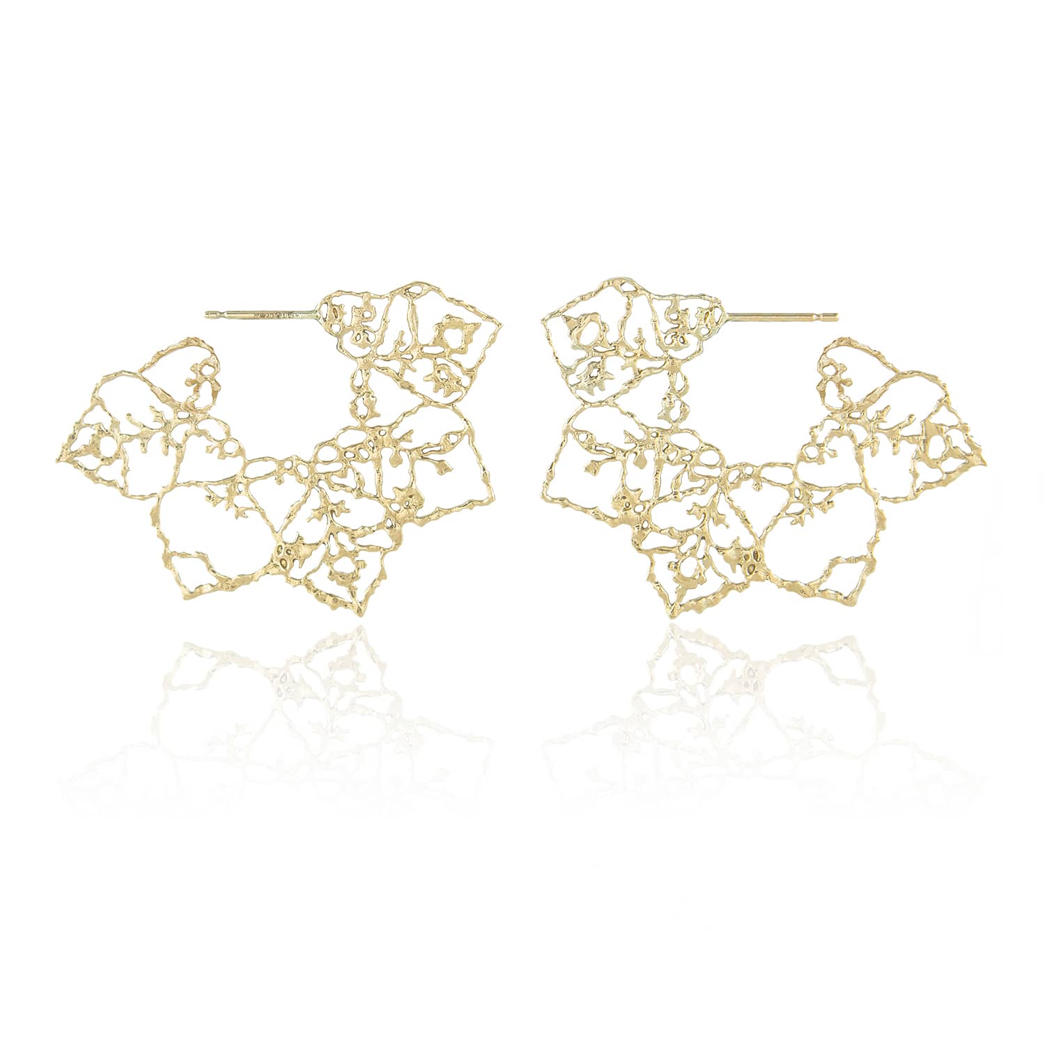 Natalie Perry Jewellery, Floral Bloom Hoops Filigree Earrings