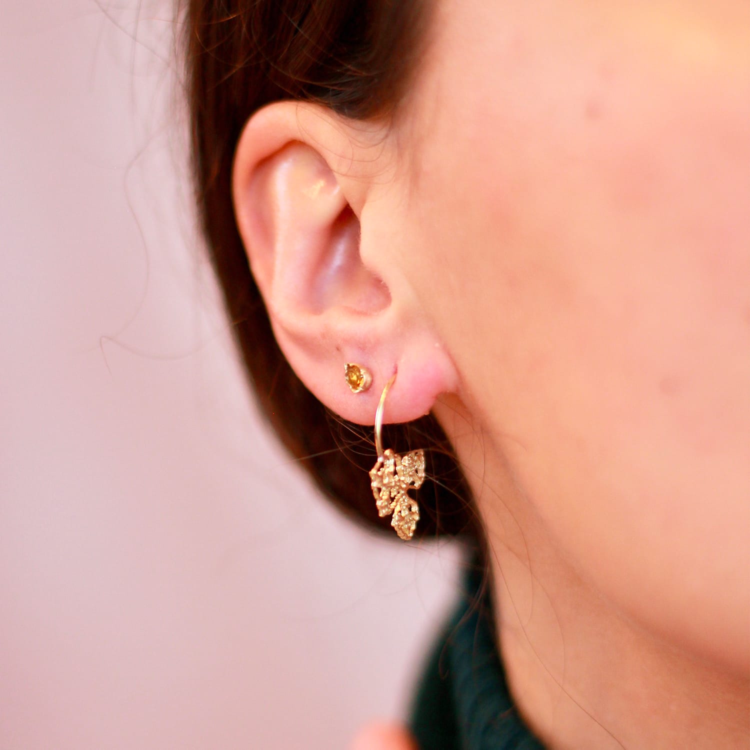 Natalie Perry Jewellery, Flower Set Citrine Earrings