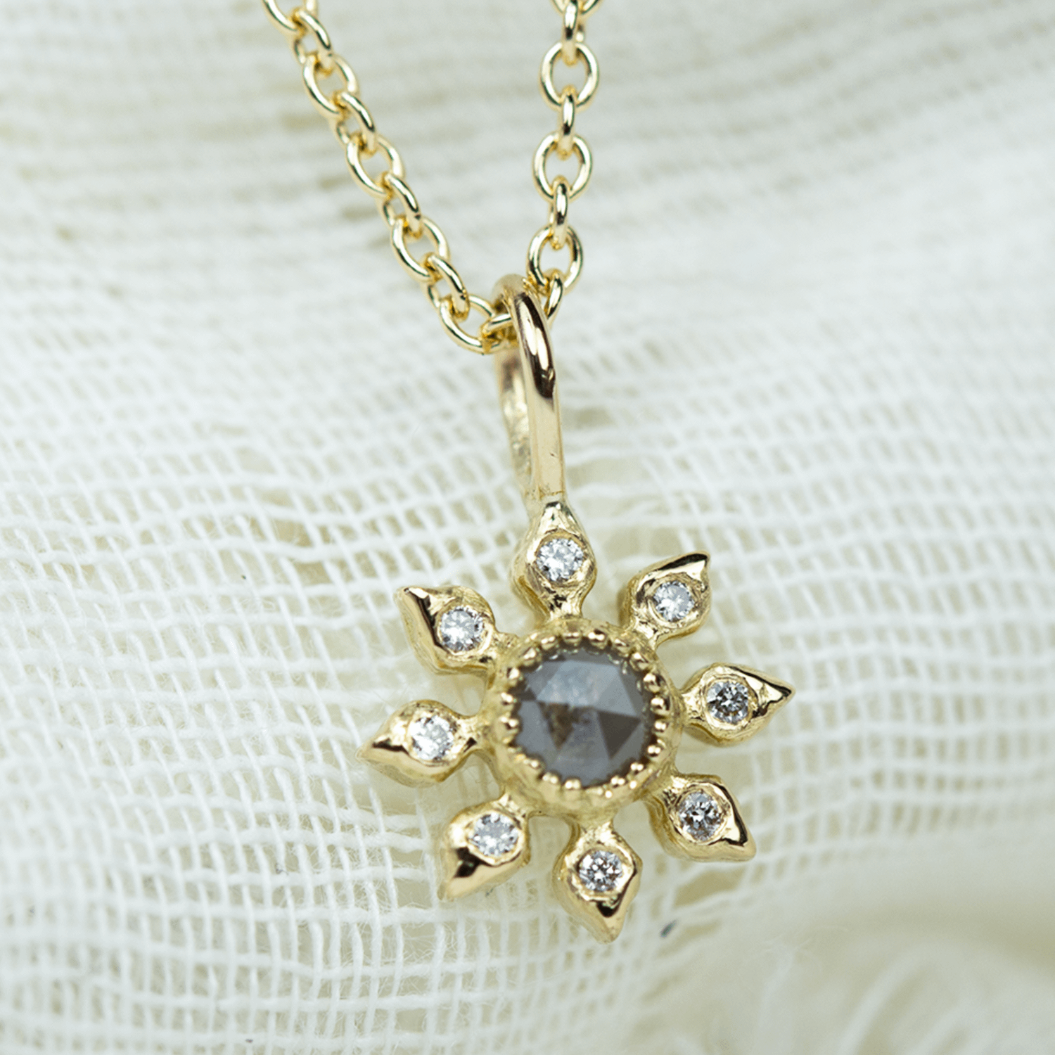 Natalie Perry Jewellery, Multi Diamond Flower Necklace