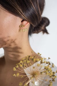 Natalie Perry Jewellery, 18ct gold filigree ear jackets