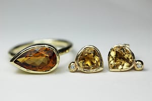 Natalie Perry Jewellery, Bespoke ring and earrings