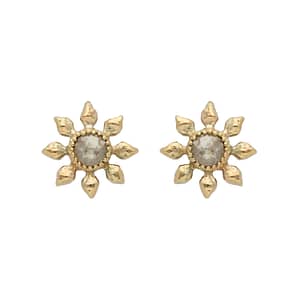 Natalie Perry Jewellery, Diamond Flower Earrings in recycled gold with ethical diamonds