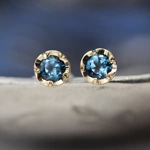Natalie Perry Jewellery, Flower Set Blue Topaz Earrings
