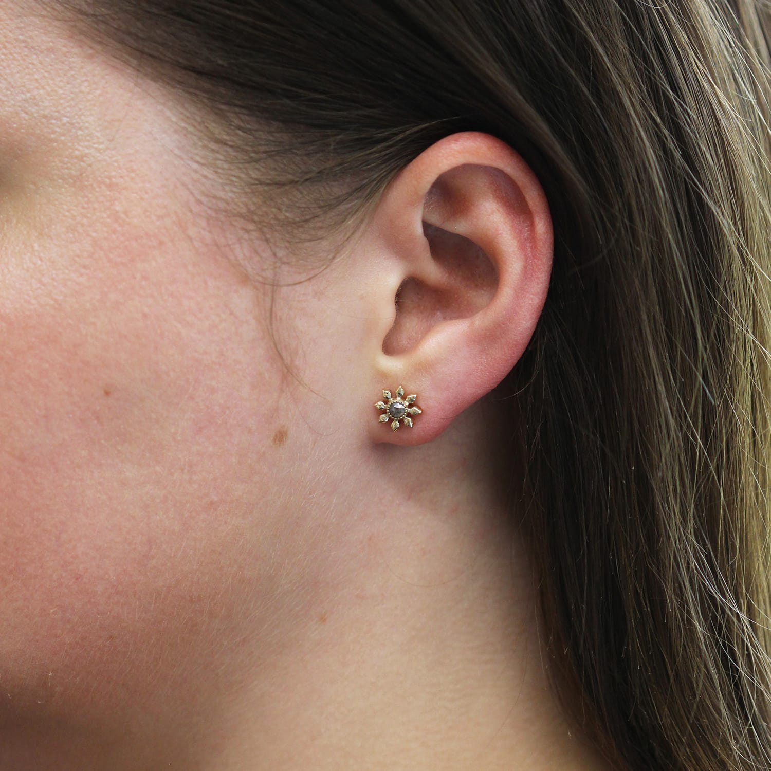 Diamond Flower Earrings Natalie Perry Jewellery