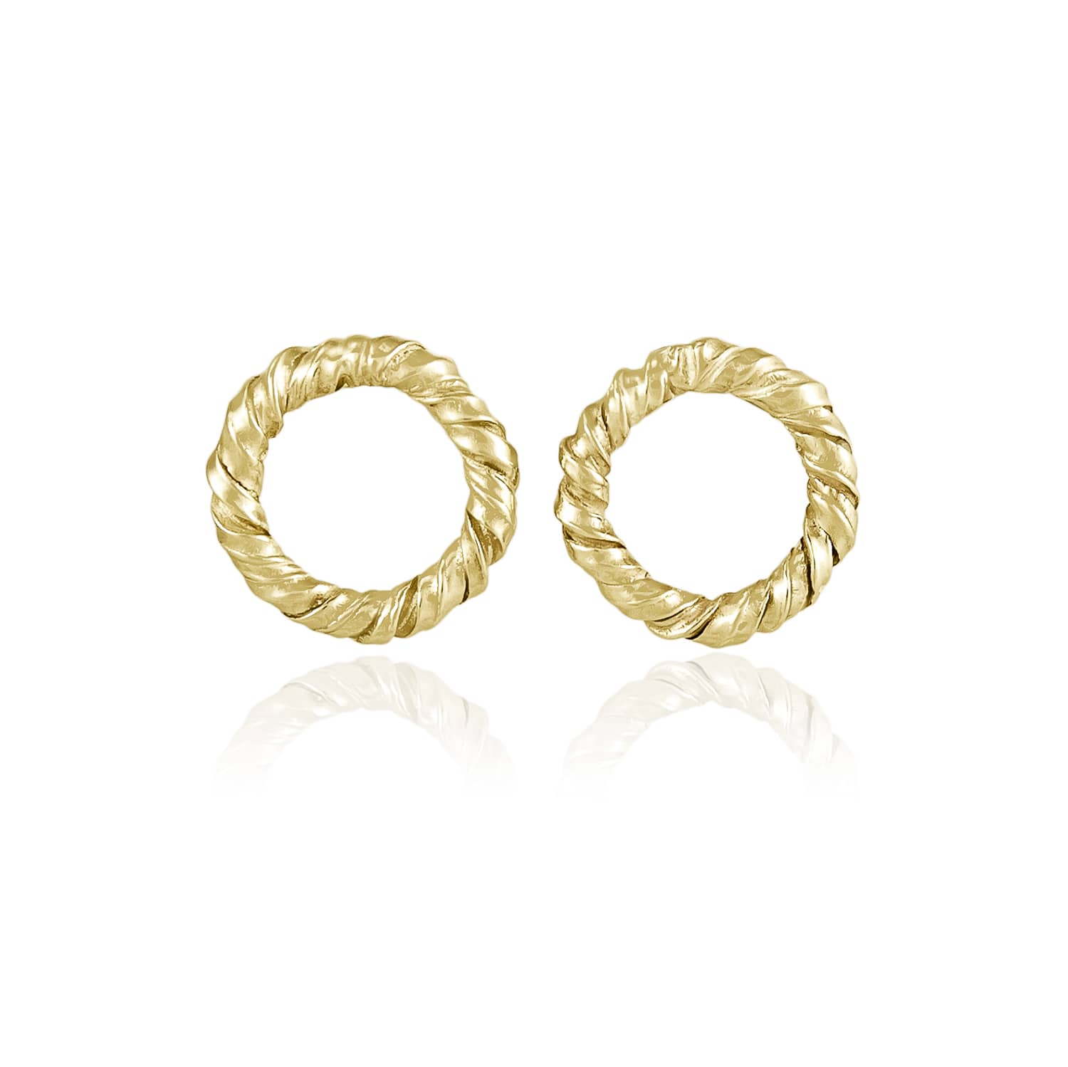 Gold twist top stud earrings
